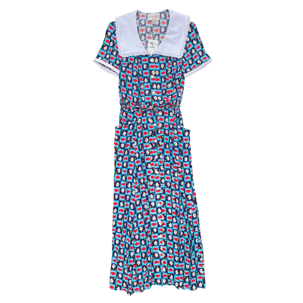 HVN Marina button down dress w collar(Boat check)