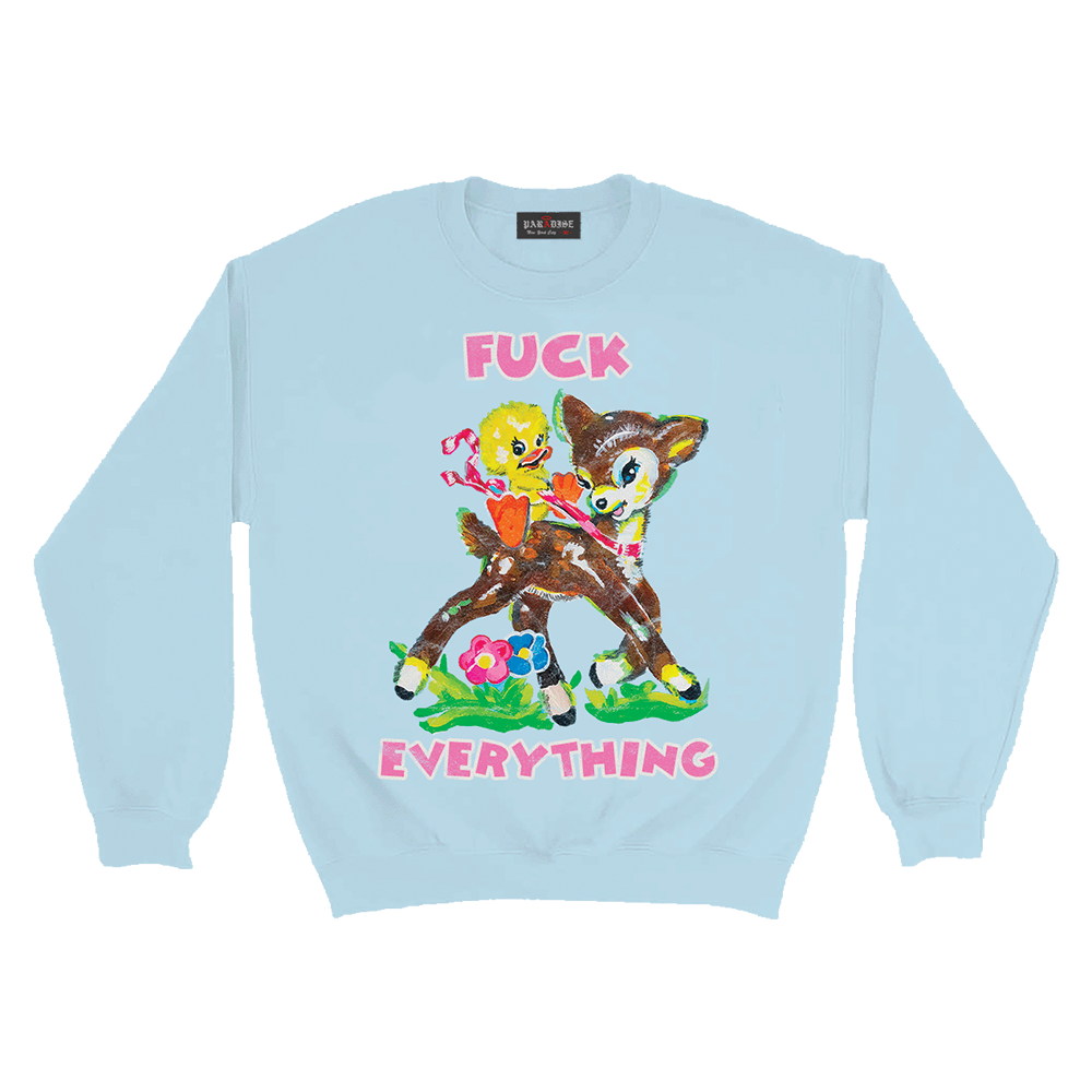 Paradis3 Fuck Everything Crew Light Blue