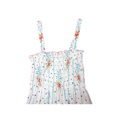 Fifi chachnil Bonnes vacances Dress (White/Turquoise/Red)