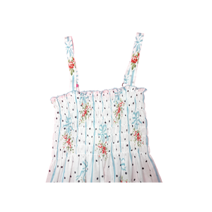 Fifi chachnil Bonnes vacances Dress (White/Turquoise/Red)