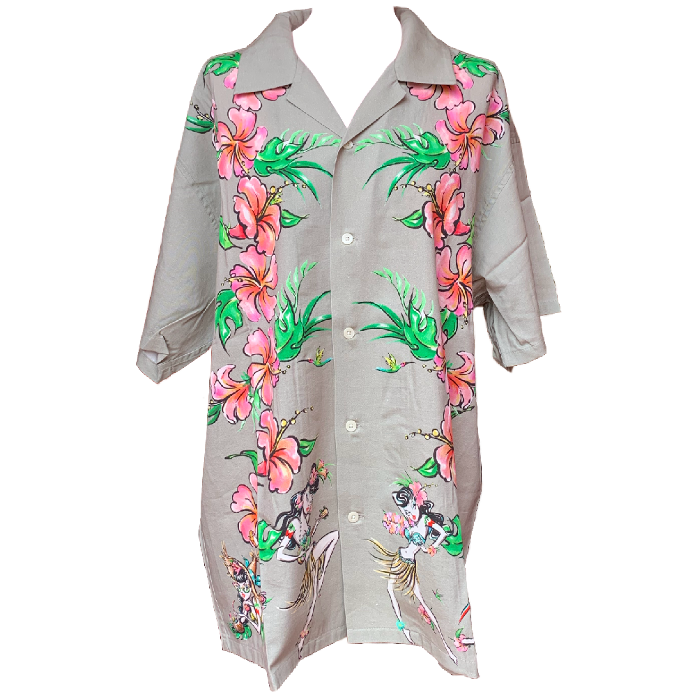 X-girl x FALINE BOYS ALOHA SHIRT (Beige)