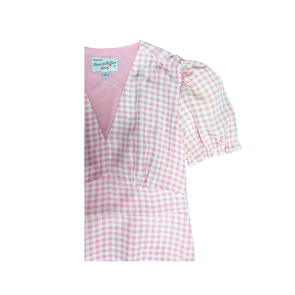 HVN Kacey dress Pink gingham