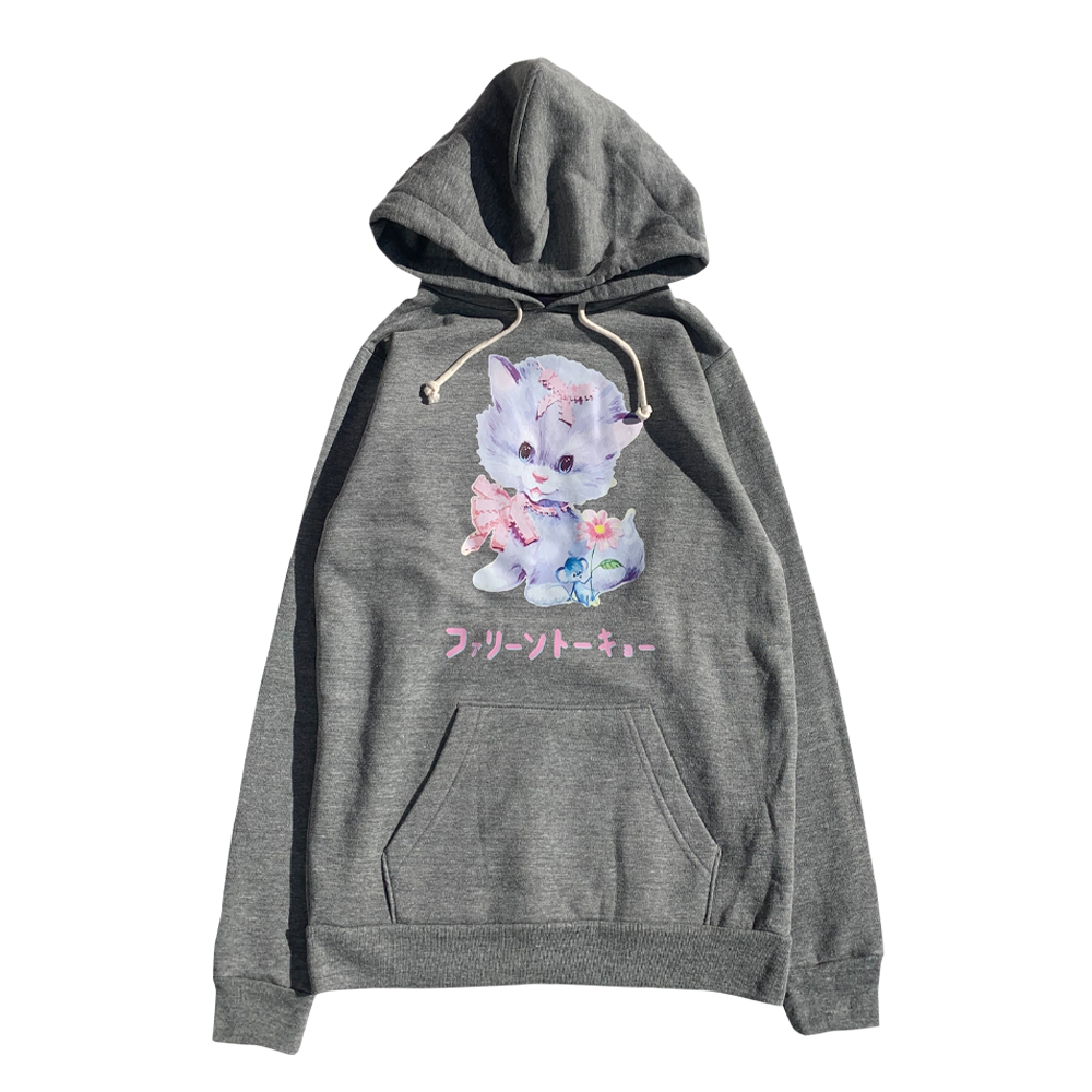 Faline Lolita cat Hoodie Grey