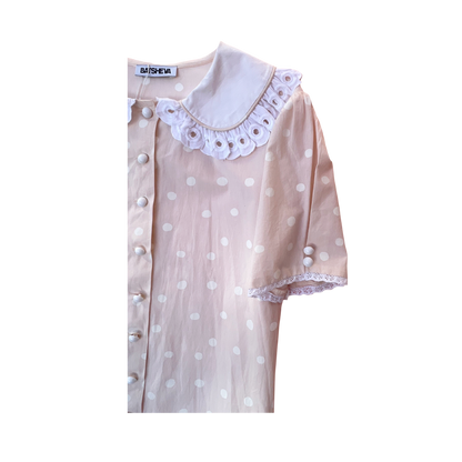 Batsheva Clarice dress Blush polka dot