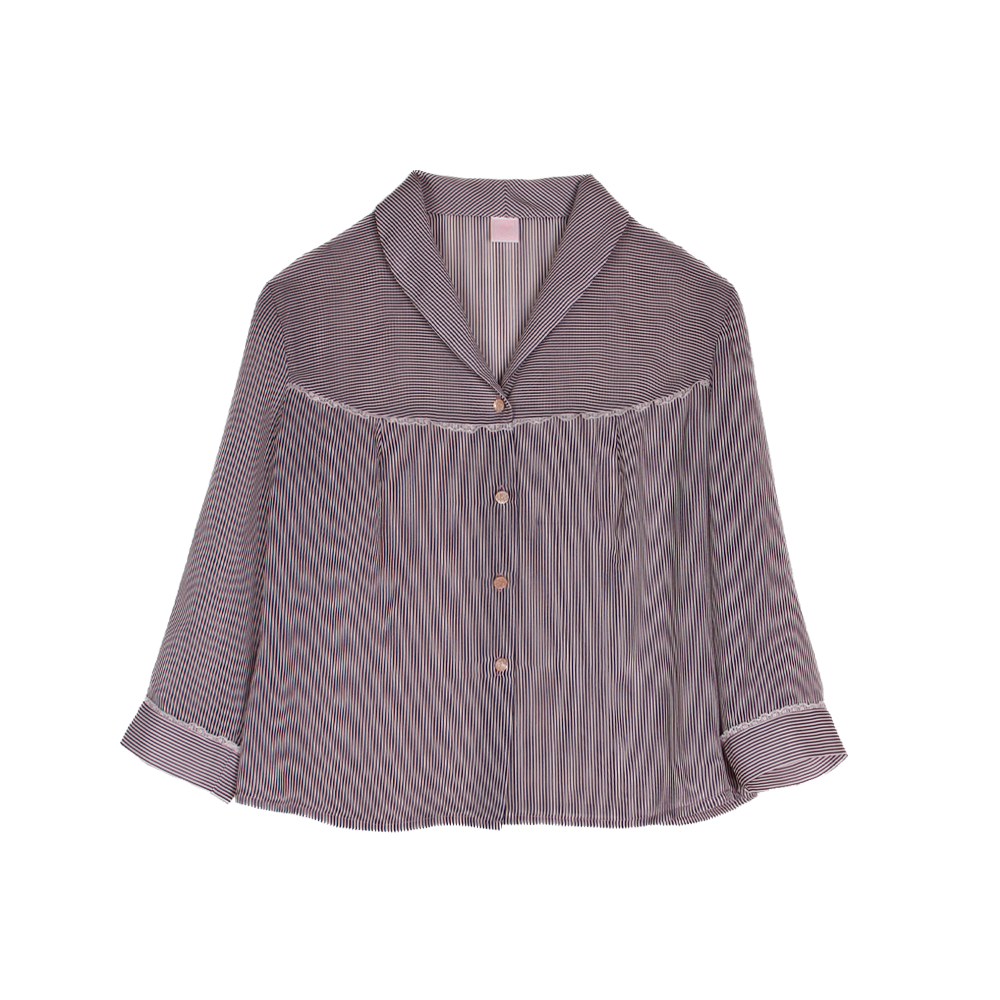 Fifi chachnil Lilou striped long sleeves shirt (black/white)