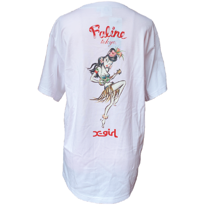 X-girl × FALINE ALOHA GIRL S/S TEE (WHITE)