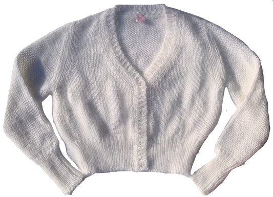 Fifi Chachnil Angora cardigan (white)