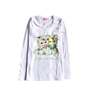 Faline Lolita cats long sleeve T-shirt(white)