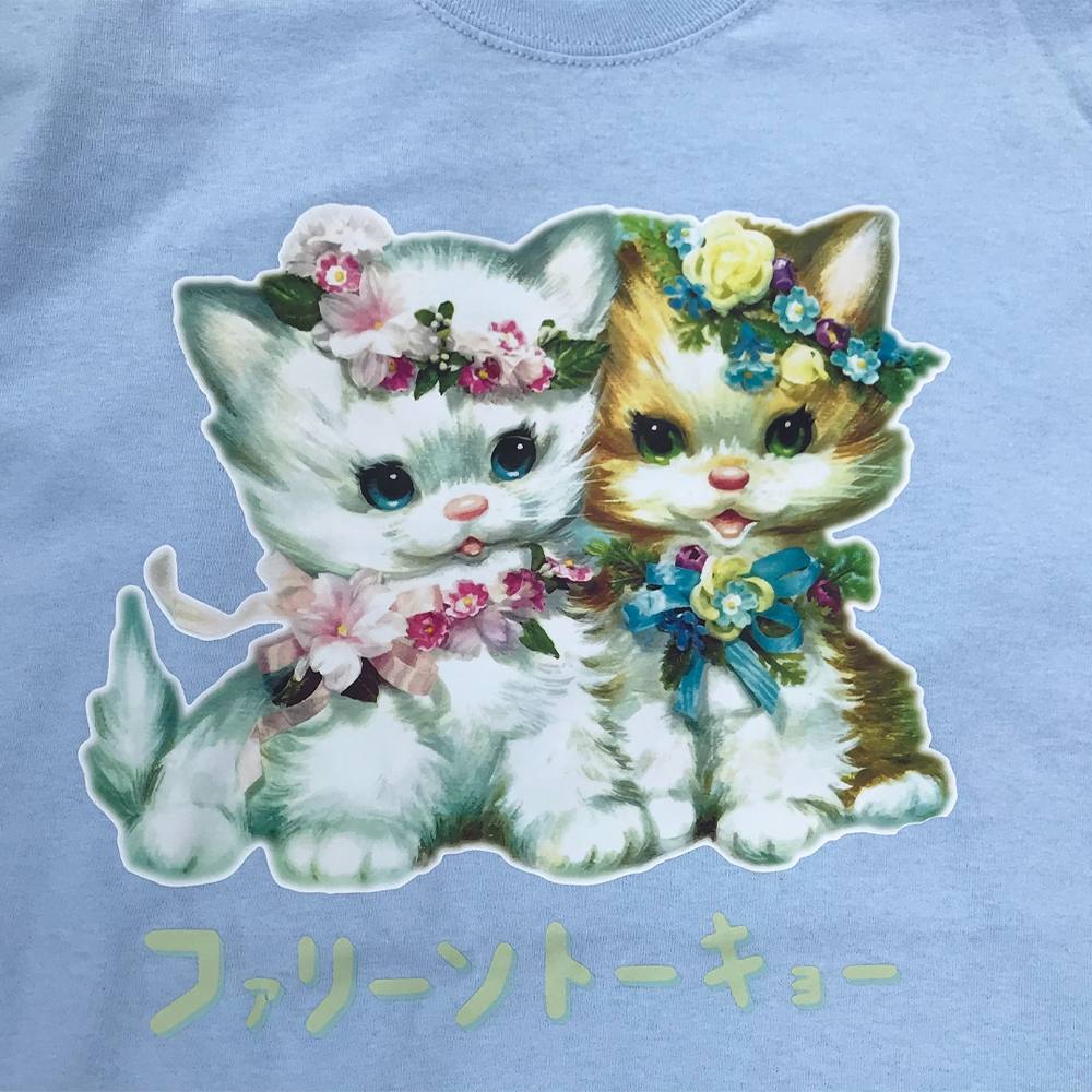 Faline Lolita cats longsleeve Tshirt(Babyblue)