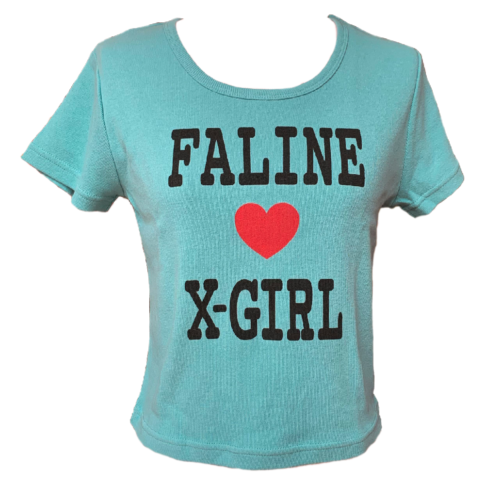 X-girl x FALINE S/S BABY TEE (LT BLUE)
