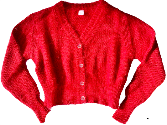 Fifi Chachnil Angora cardigan (Red)