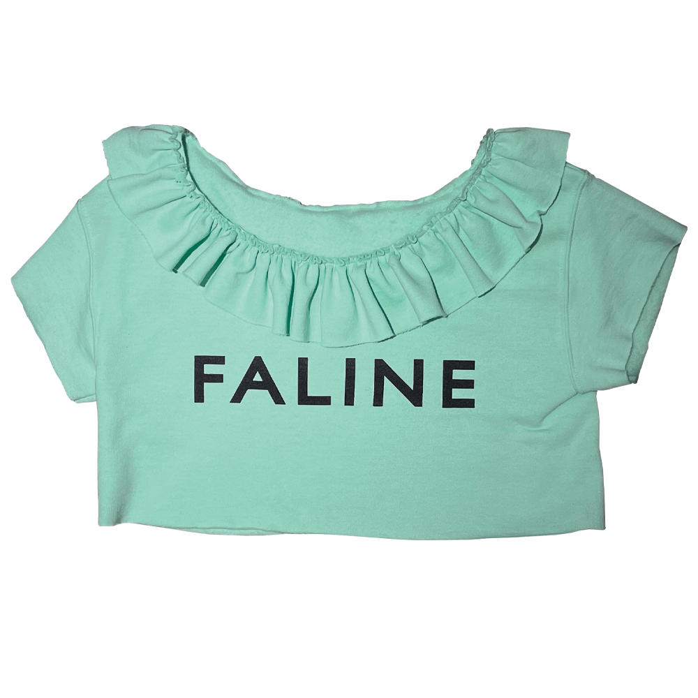 Faline Original Cropped Faline frill Top (Black)