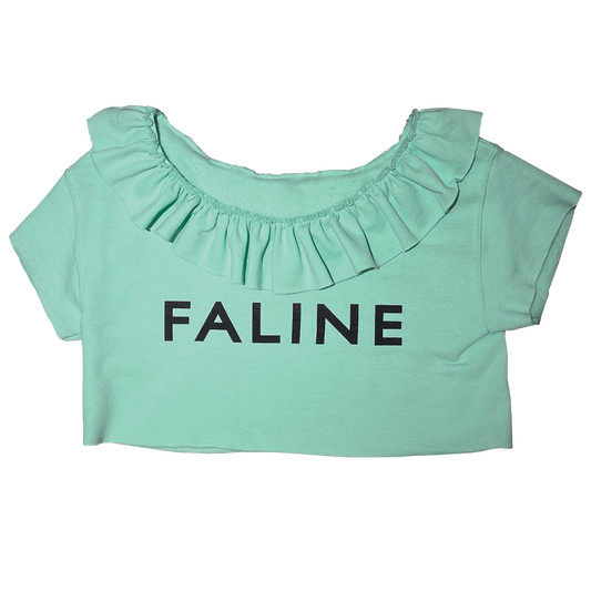 Faline Original Cropped Faline frill Top (Black)