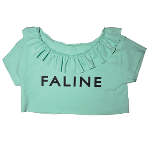 Faline Original Cropped Faline frill Top (Black)