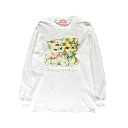 Faline Lolita cats longsleeve Tshirt(white)