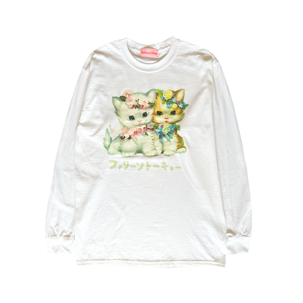 Faline Lolita cats longsleeve Tshirt(white)