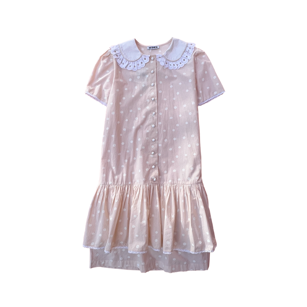 Batsheva Clarice dress Blush polka dot