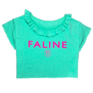 Faline Original Cropped Faline Frill Top (Pink)
