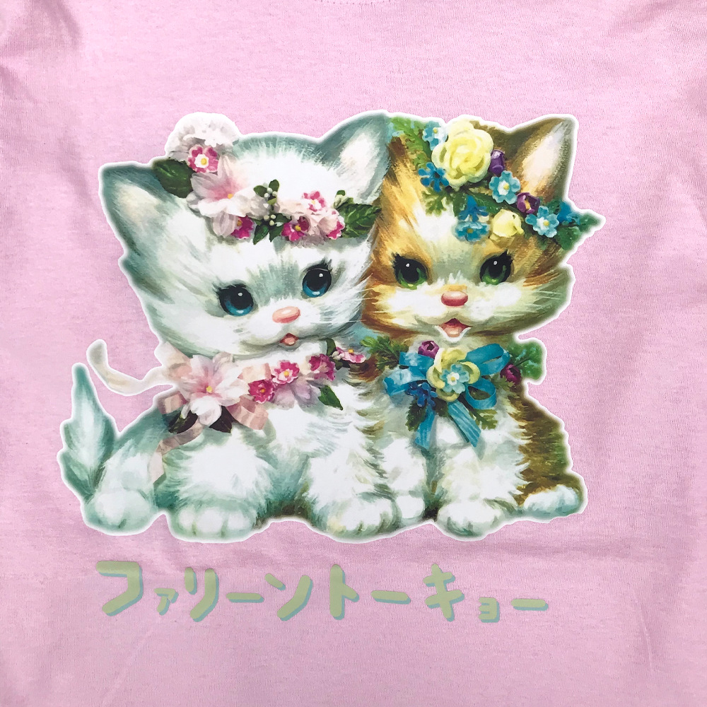 Faline Lolita cats longsleeve Tshirt(Pink)