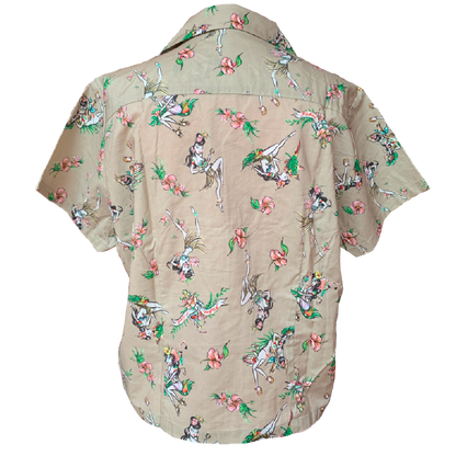 X-girl x FALINE GIRLS ALOHA SHIRT (Beige)