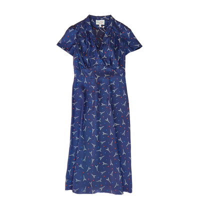 HVN Morgan 40s dress Navy Eiffel Tower