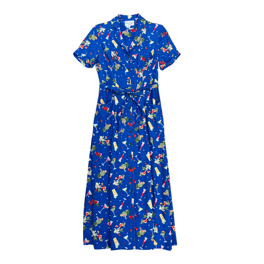 HVN Long maria dress (Navy cocktail)