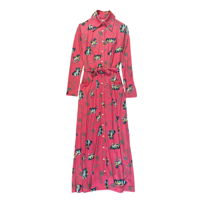 HVN Ava long sleeve jersey dress pink kitty